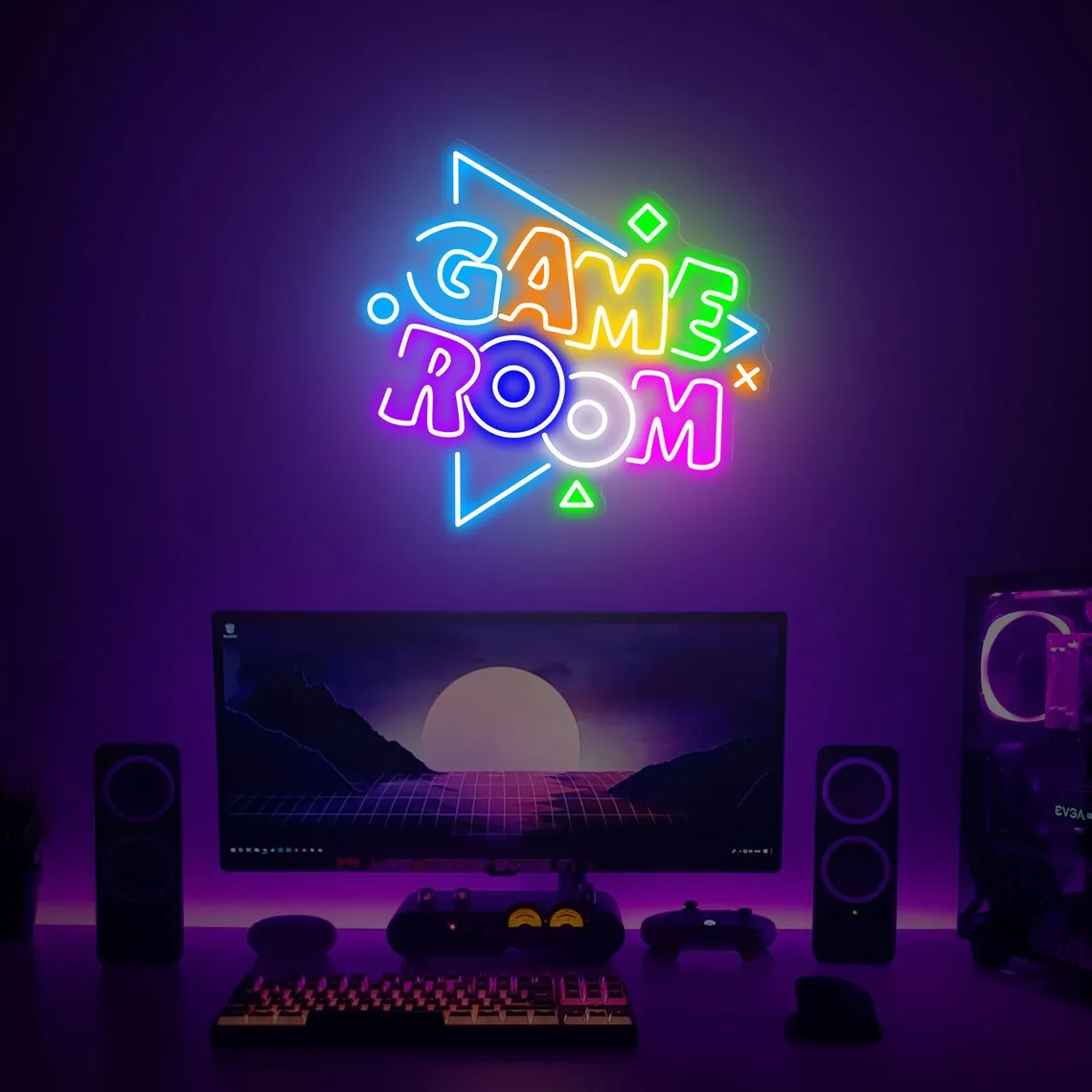 Game Room Neon Sign, Personalize Flex LED Neon Signs Light for Game Room, Home Decor, Customize Neon Sign Logo Neon Sign