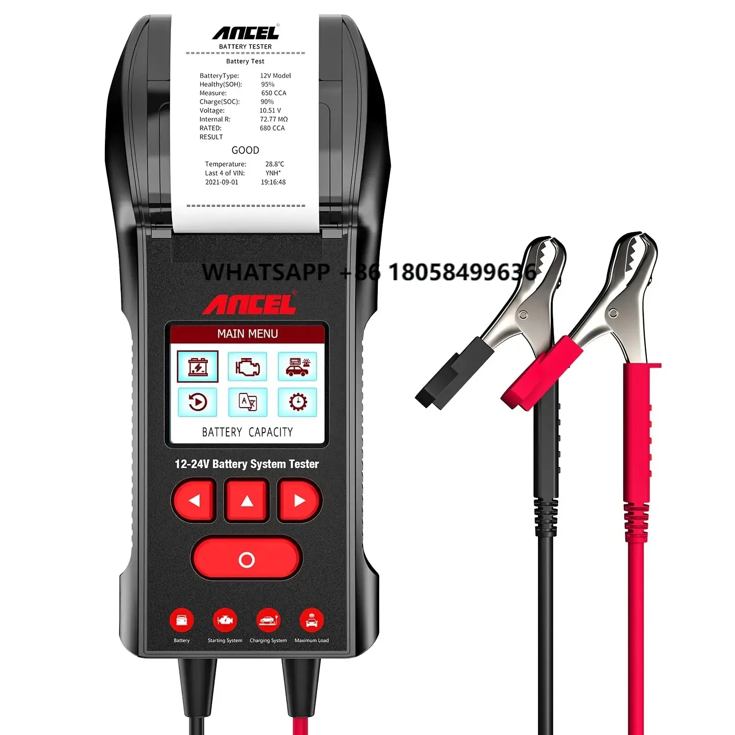 

2025 Newest Professional 12V/24V Car Battery Tester with Printer Fast Accurate Analysis for Automotive Motorcycle Truck & M
