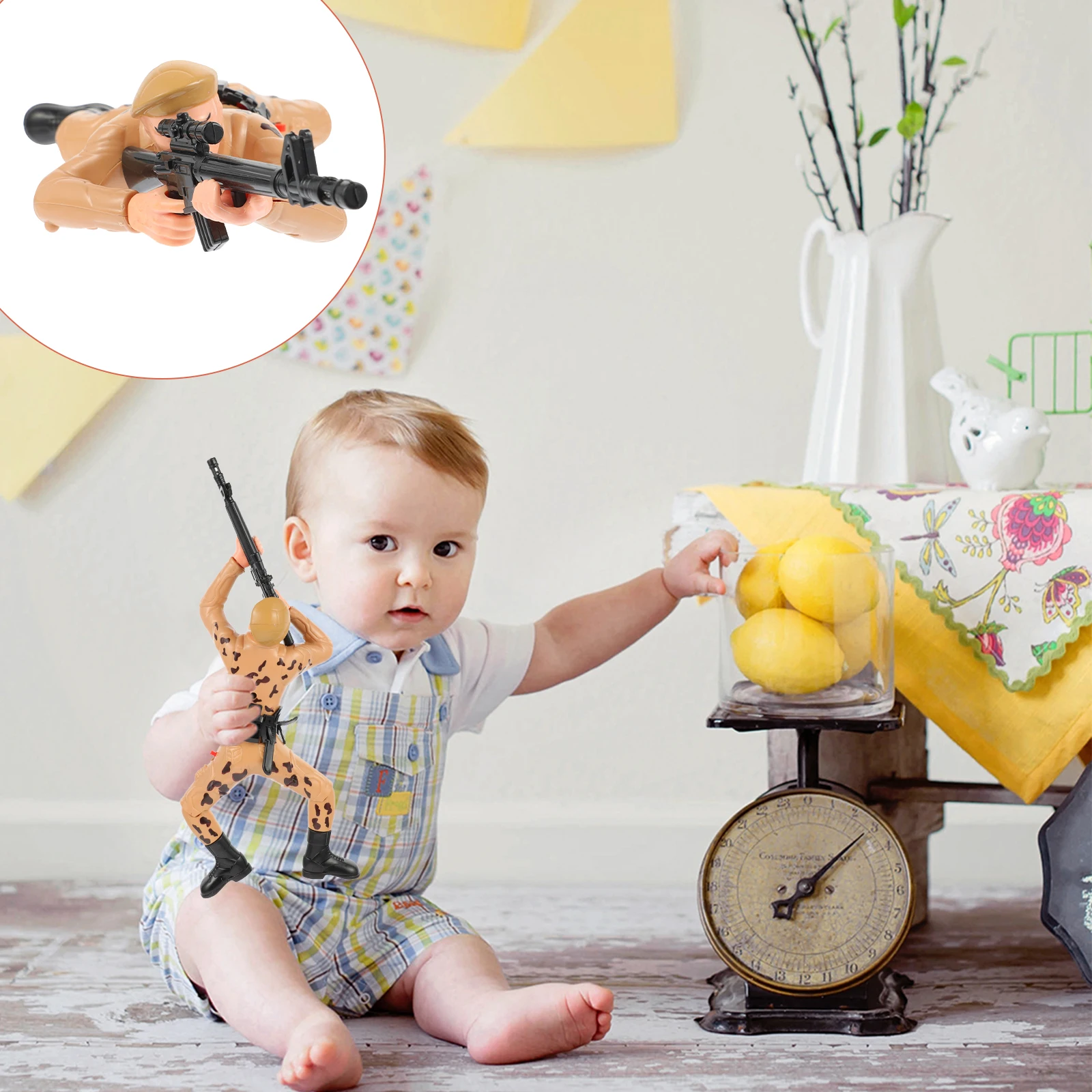 2 قطعة شخصيات الجندي الزحف الكهربائية الإبداعية شخصيات الحركة التفاعلية للأطفال التعلم المبكر تطوير المهارات الحركية #1