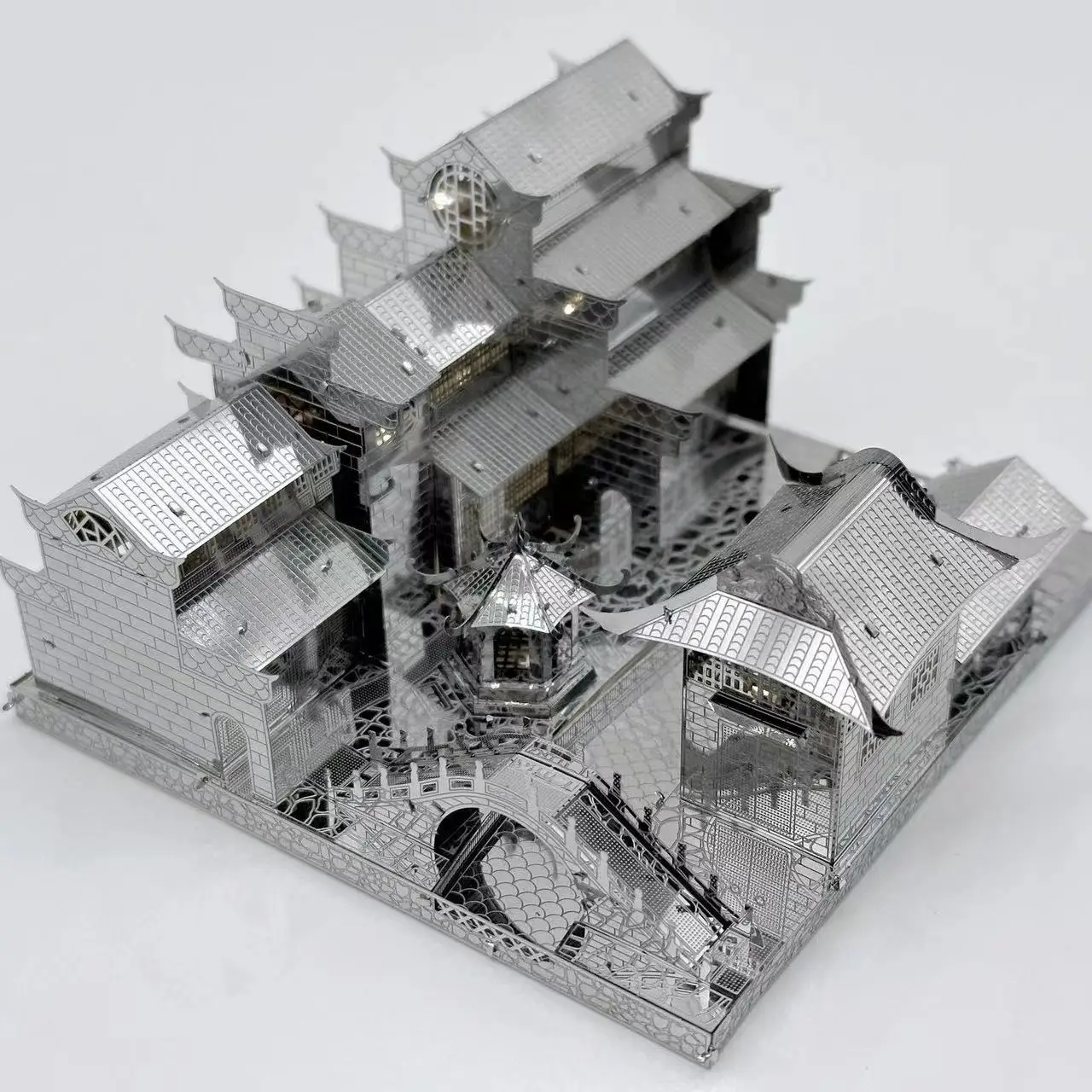 Jiangnan Water Town Metal Jigsaw 3d Building Model DIY Handmade Toys Creative Birthday Gift Trinket Miniature