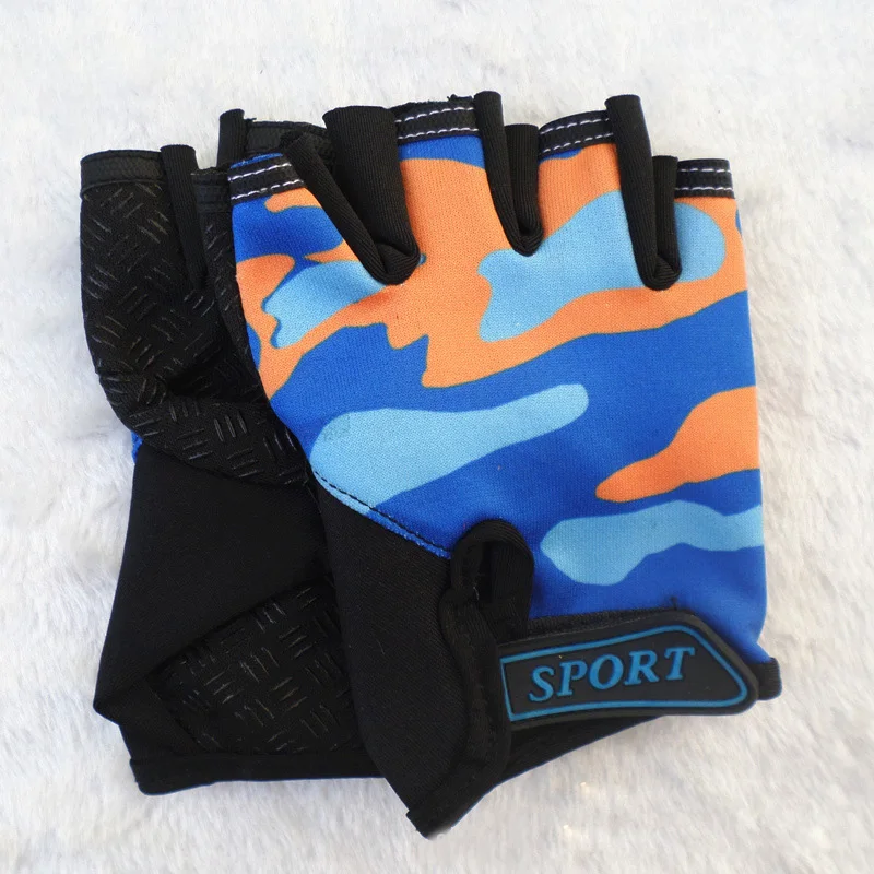 1 Pair Children Sports Gloves Anti-slip Bicycle Half Finger Fingerless Sports Gloves For Climbing Cycling Skating Outdoor Sports