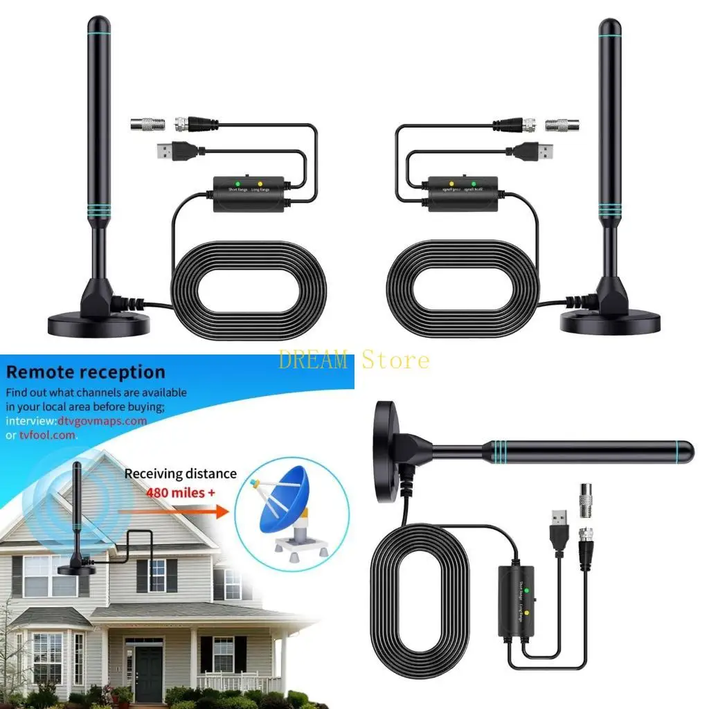 

Вертикальная цифровая всенаправленная телевизионная антенна с магнитной присоской, внешний усилитель, многонаправленный прием,