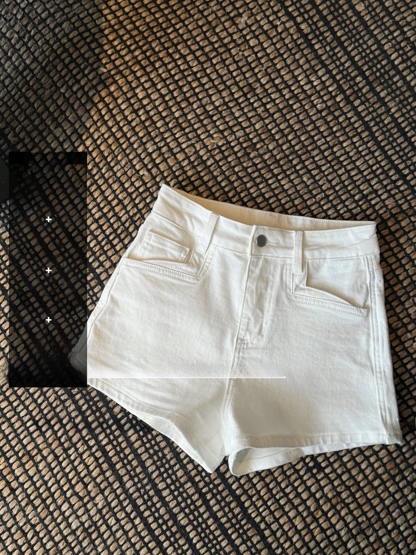 

High Waist Elastic Denim Shorts Women's Summer High Waist Cotton Stretchy Tummy Control Diagonal Stripe Casual Shorts