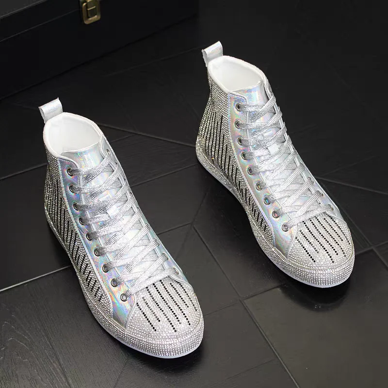 New Men's shoes designer sneakers men punk high tops Blue light bottom Casual Platform shoes zapatillas hombre
