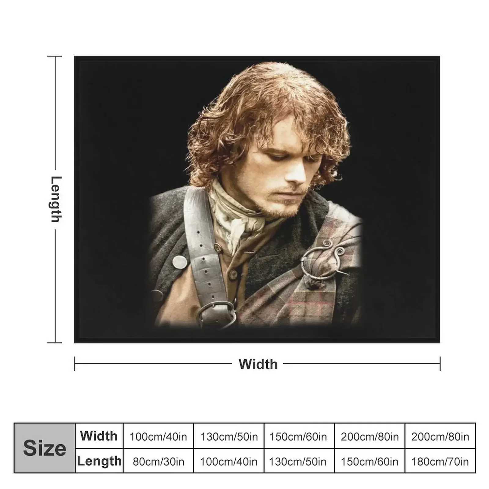 Jamie Fraser Throw Blanket Decorative Beds Soft Plush Plaid Blankets