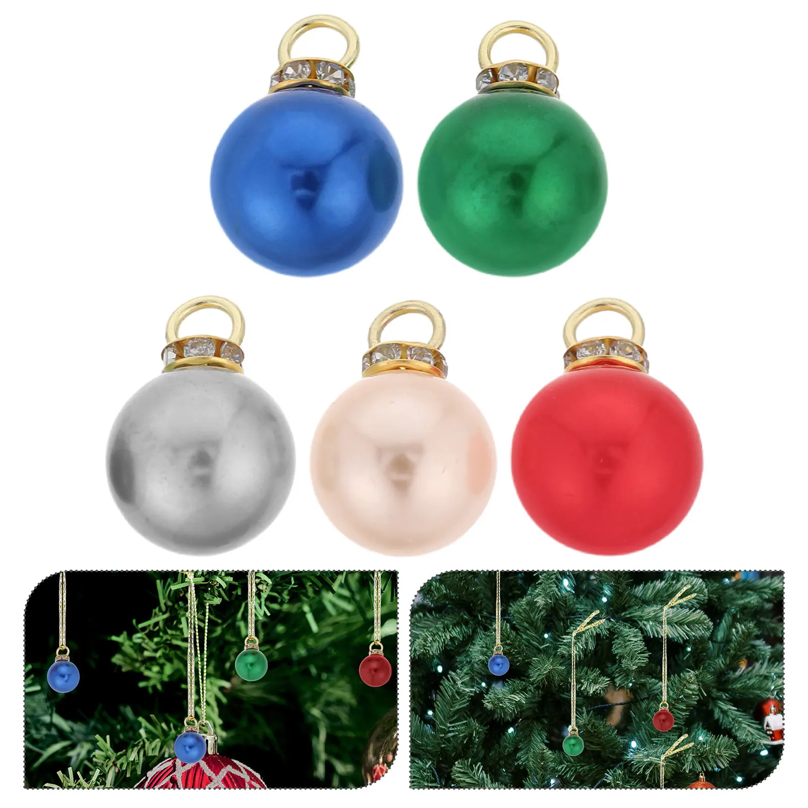 

250Pcs Shatterproof Christmas Ball Pendants 16Mm Multicolour Imitation Pearl Mini Ornaments for Xmas Tree Wreath Window Indoor