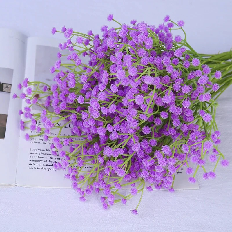 90 Köpfe künstlicher Blumenstrauß 61 cm Kunststoff Gypsophila gefälschte Blume für Heimdekoration Hochzeit Party Dekorationen Vase Zubehör – Detail 12