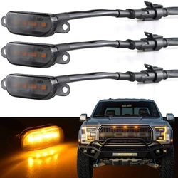 4Pcs/set Car LED Grille Light Off Road Vehicle Grille Small Yellow Light Grille Raptor Pickup Grille Light Universal 