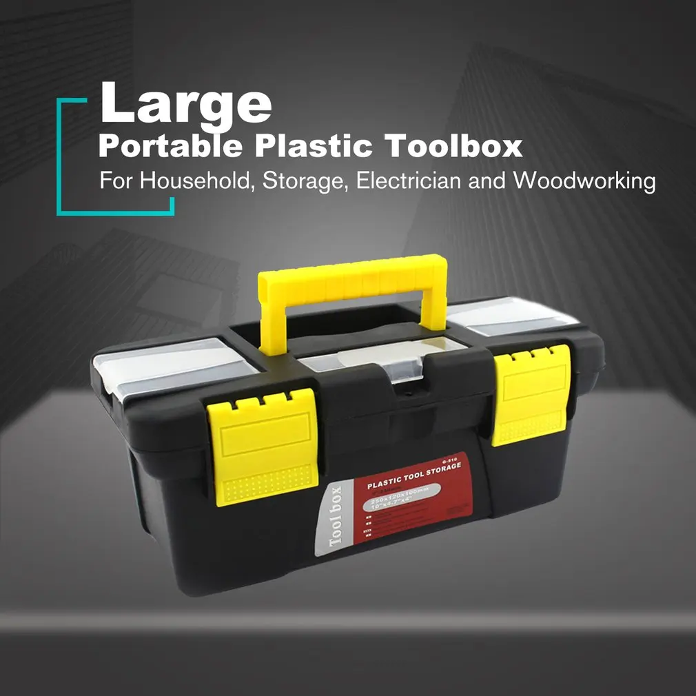 S/M/L Portable Plastic Hardware Toolbox Household Multifunction Maintenance Toolbox Car Storage Box Anti-Fall Box Tool Case