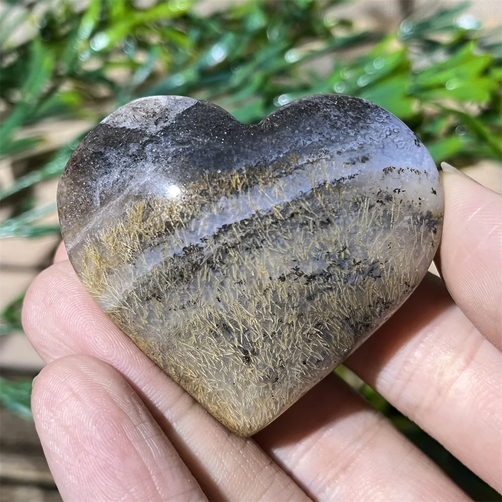 Pierre précieuse naturelle en cristal d'agate polie, cœur, napHome, Beaumont, pierre précieuse vivante, pierre de guérison mouchetée, décoration de quartz, Reiki