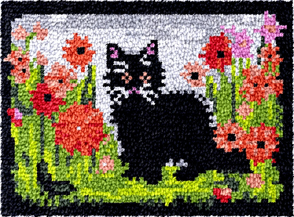 

Набор брезентовых крючков с вышивкой Black Cat DT2481, необработанная акриловая пряжа, подушка для вышивки, ковер для вышивки крестиком