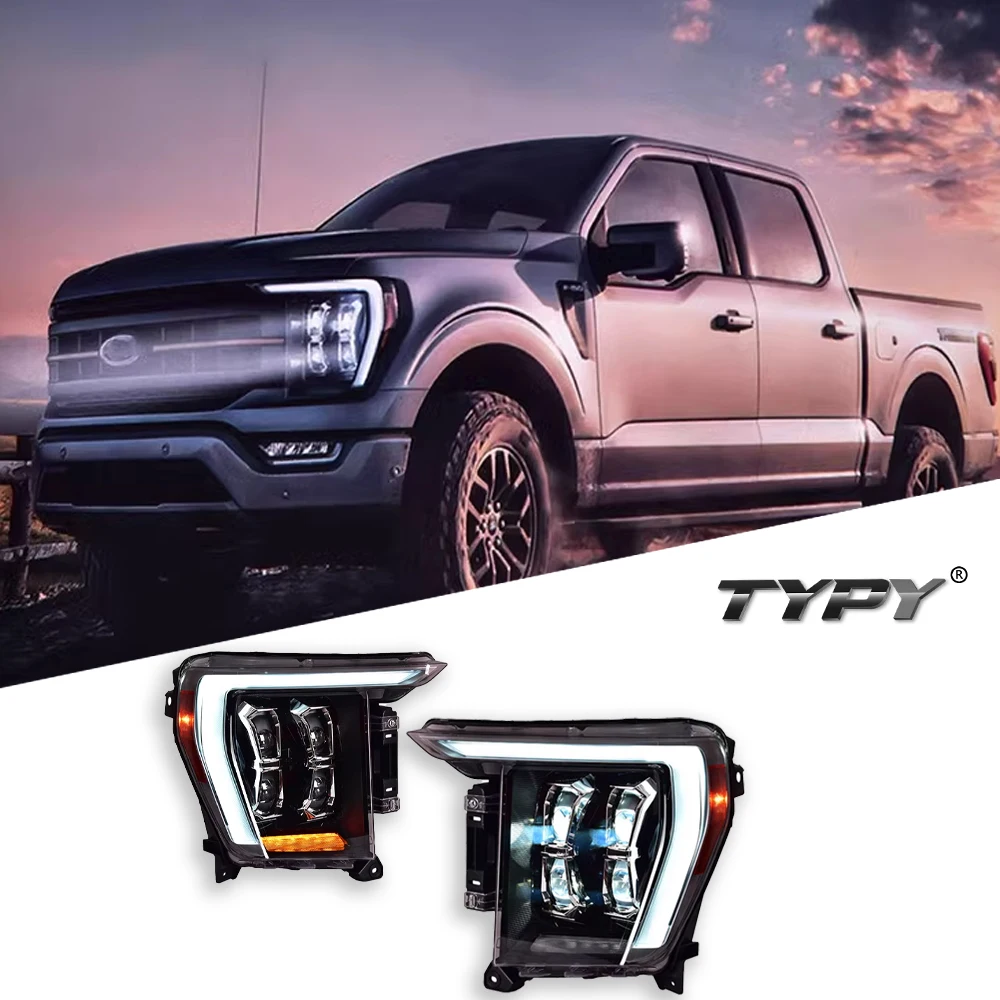 TYPY Car For Ford F150 Raptor Headlight 2021-2023 Upgrade Modified to New DRL Dynamic Turn Signal LED Headlight Auto Accessories