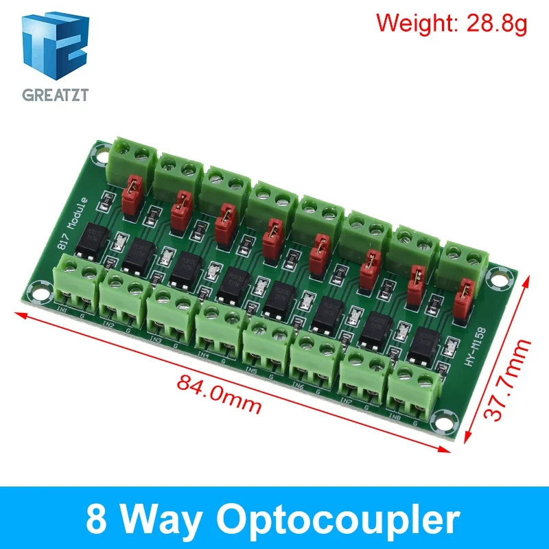 PC817 1 2 4 8 Channel Optocoupler Isolation Board Voltage Converter Adapter Module 3.6-30V Driver Photoelectric Isolated Module