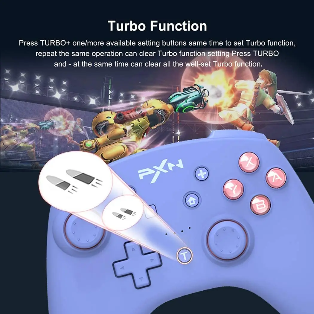 PXN Wireless Gamepads For Nintendo Switch Console Vibration Turbo joysticks USB Wired Control for PC Computer Windows XP/7/8/10