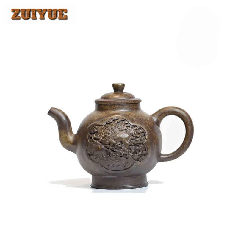 

320ml Yixing Purple Clay Teapot Handmade Palace Lantern Pot Raw Ore Wood-fired Porcelain Mud Tea Soaking Kettle Filter Zisha Tea