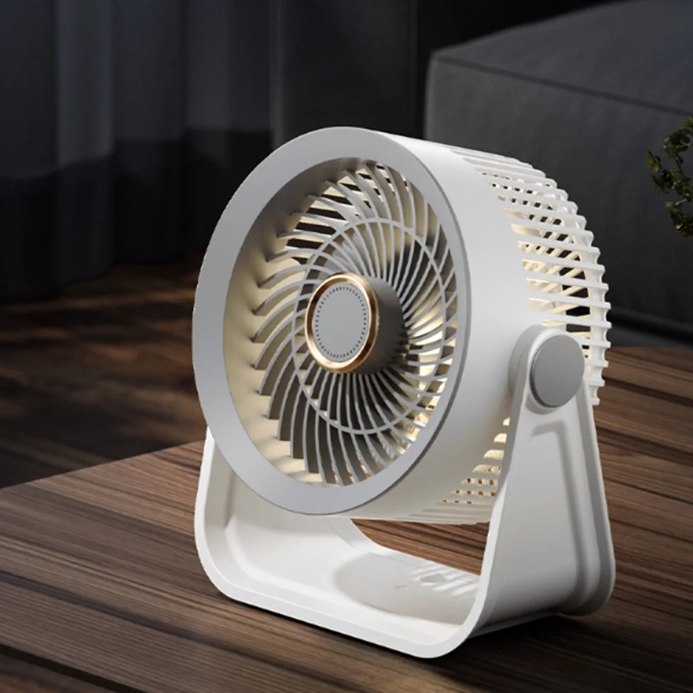 USB Rechargeable 5-Speed Desktop Fan with Silent Motor 36dB to 45dB Night Light and Aromatherapy Compatibility