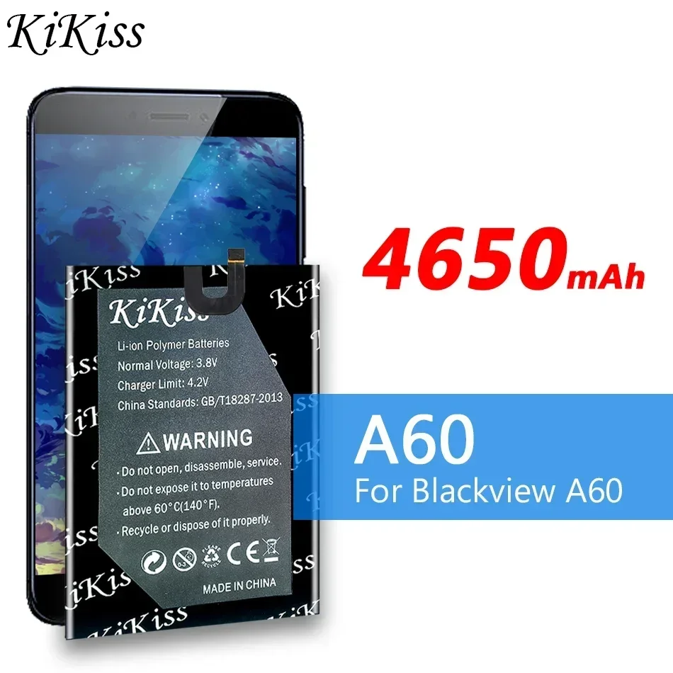 

Аккумулятор KiKiss большой емкости 4650 мАч для Blackview A60 A 60, литий-ионный аккумулятор для смартфона + бесплатные инструменты