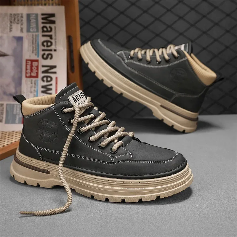 Fashion New High Top casual sports shoes for men classic designer platform ankle boots autumn outdoor thick sole working boots