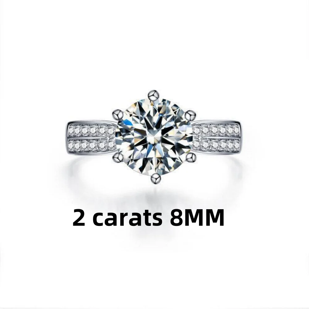 925 Sterling Silver Ring Claw with Imitation Moissanite Diamond