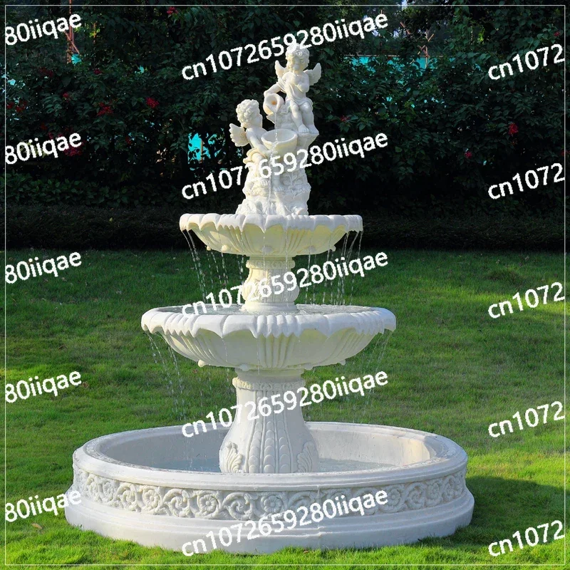 

Large European-style Flowing Water Fountain, Outdoor Garden, Fish Pond, Water Feature, Courtyard Floor-to-ceiling Decoration