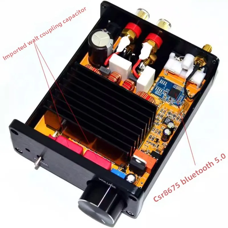 

Mini TDA7498 2.0 Bluetooth 5.0 CSR8675 Digital Power Amplifier 100W + 100W Household Power Amplifier
