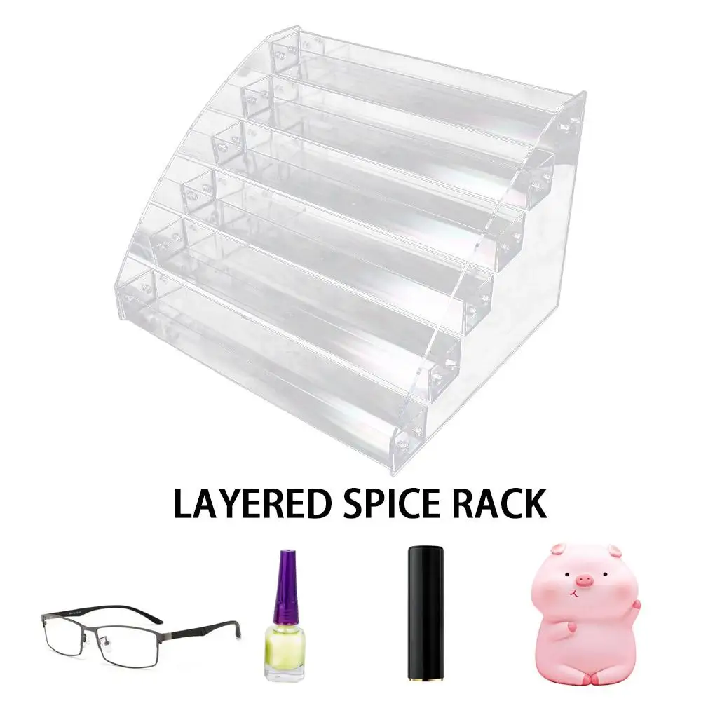3/4/5/6/7 Layers Nail Polish Display Stand Acrylic Transparent Collection Display Rack Multi-layer Multifunction