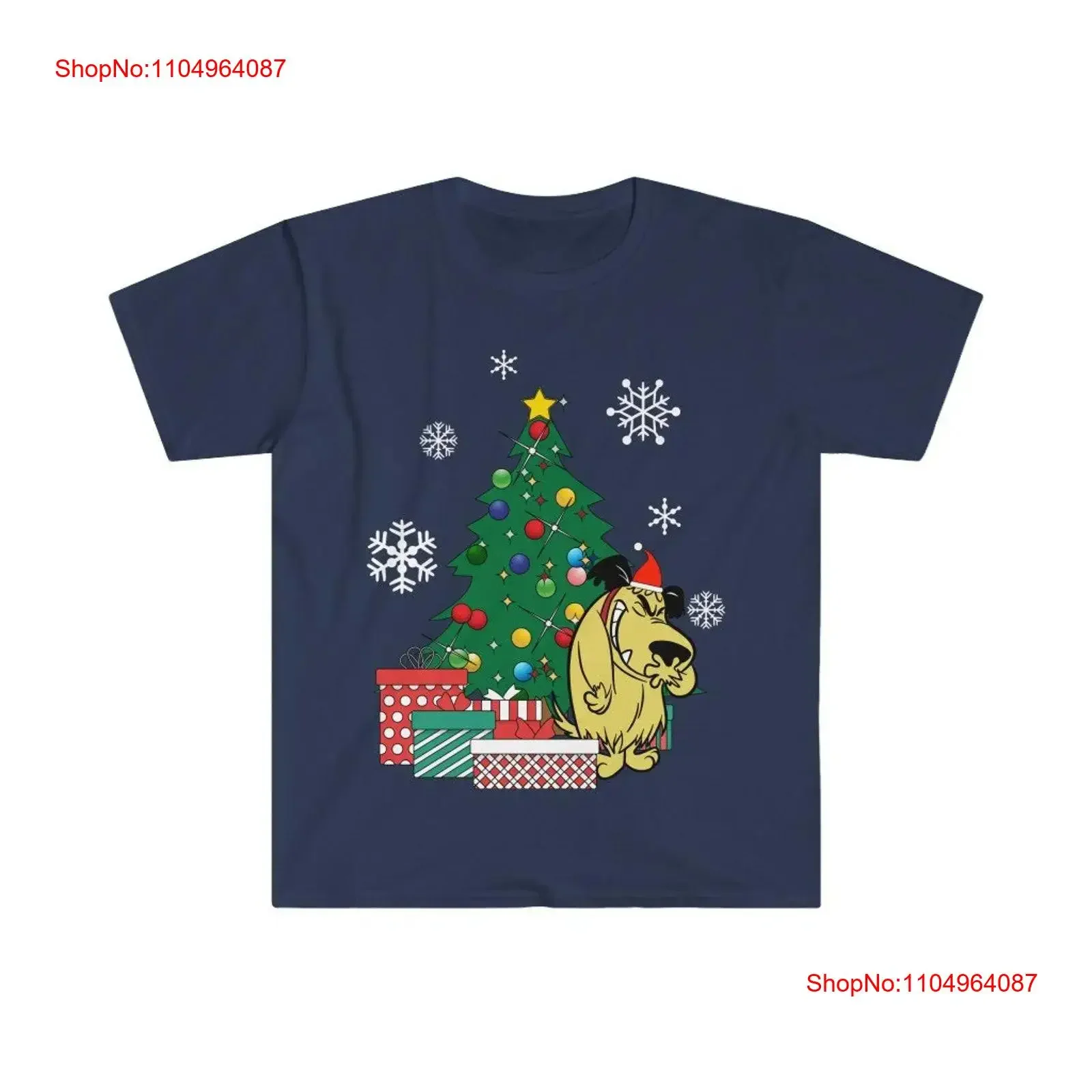 

Muttley Around The Christmas Tree Men's Fitted T Shirt vintage Washed streetwear Breathable Stretched homme Stylish Slightly