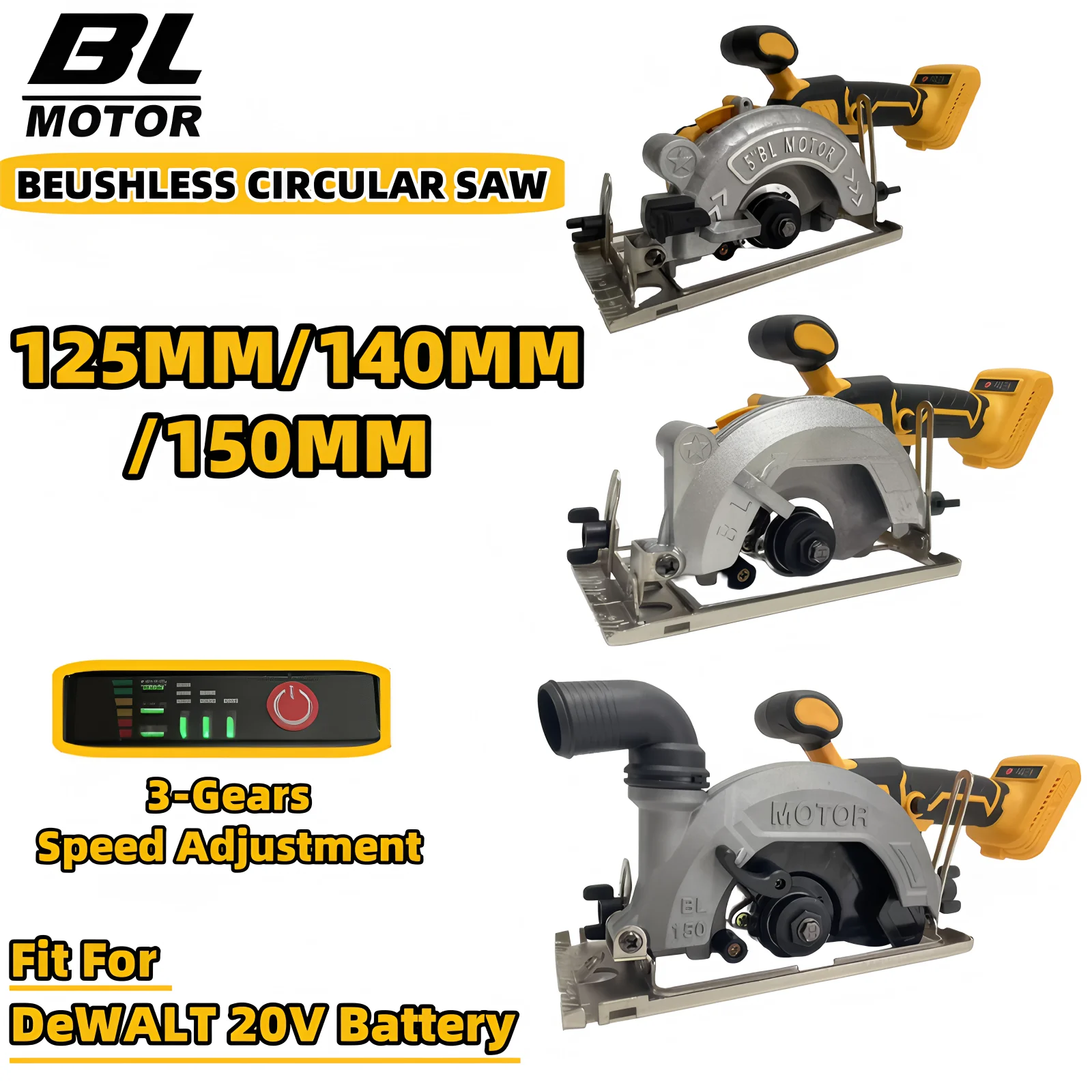 

Подходит для Dewalt, аккумулятор 20 В, 125 мм/140 мм/150 мм, бесщеточная электрическая циркулярная пила, роторная пила, аккумуляторная пила, мощные режущие электроинструменты