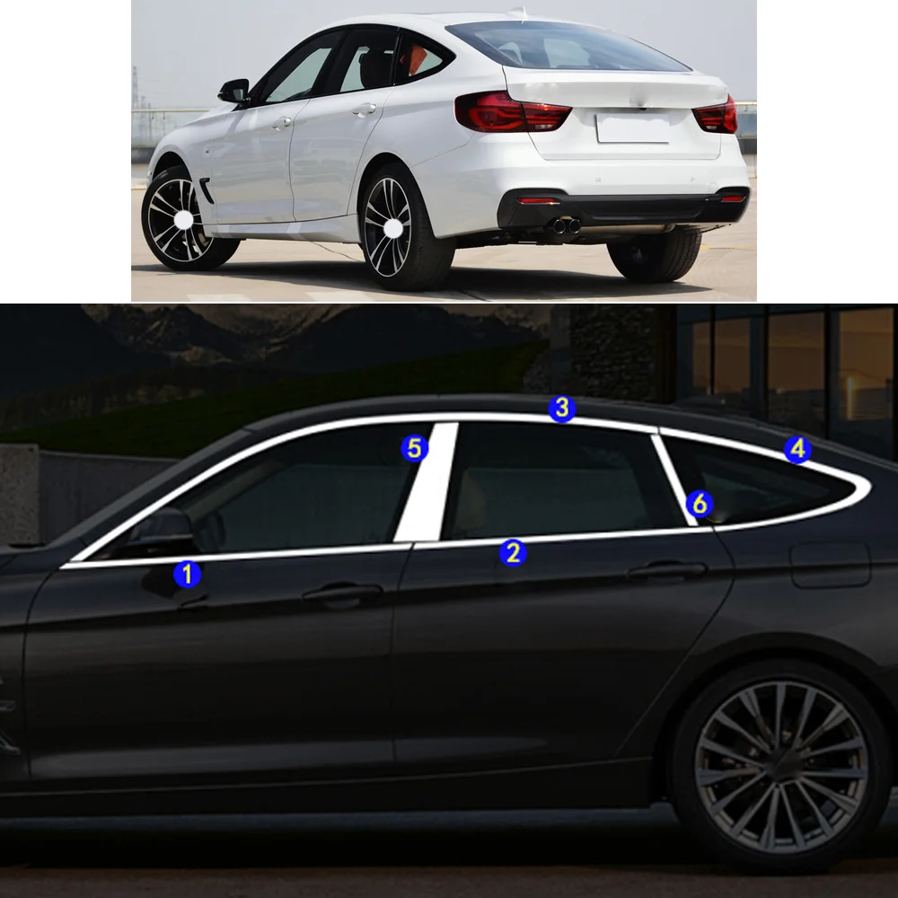 

Car Sticker Garnish Pillar Window Middle Strip Trim Frame For BMW 3-Series 3-Series GT 320i 330i 2013-2015 2016-2019 2020 2021