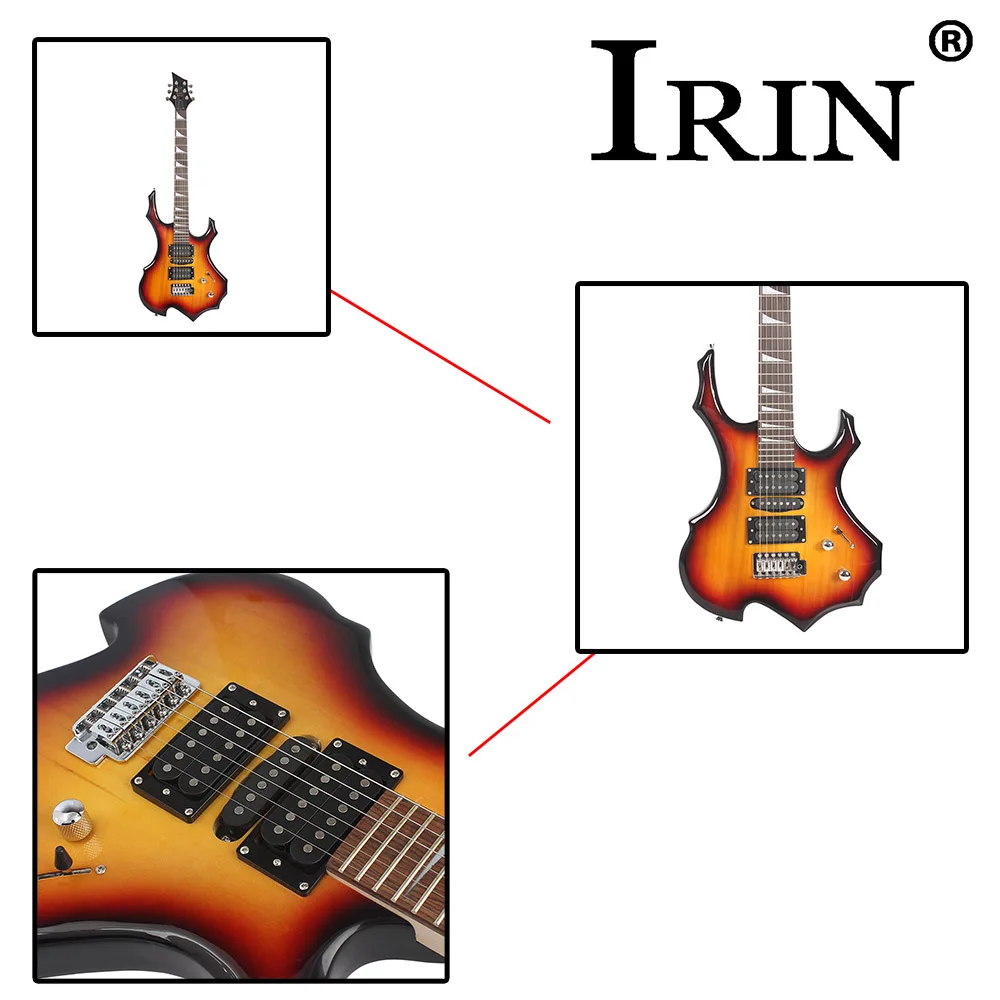 Irin 6 cordas pôr do sol guitarra elétrica campus estudante rock band na moda jogar guitarra elétrica equipada necessária com peças