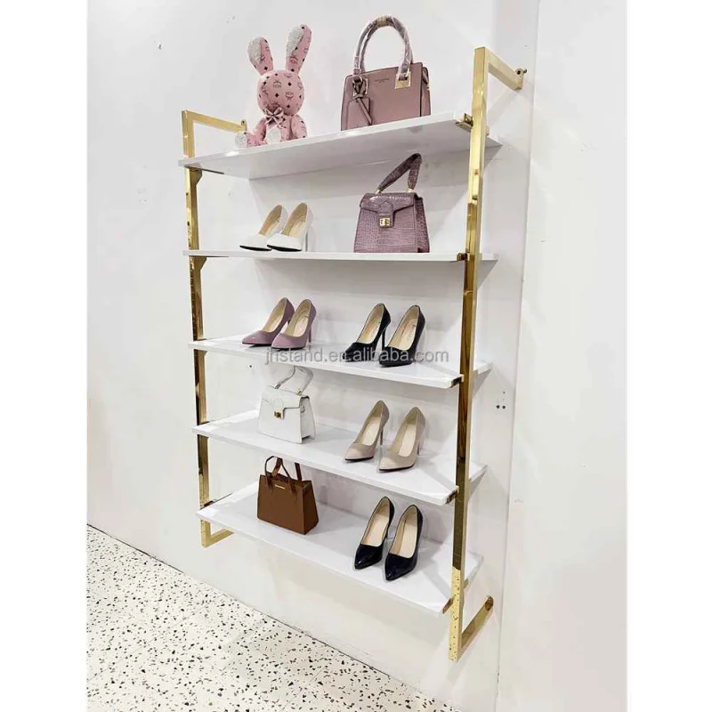 

customized.Factory Shoe bag store display shelf Practical Stainless Steel Metal Five Four Three Layers Handbag Display