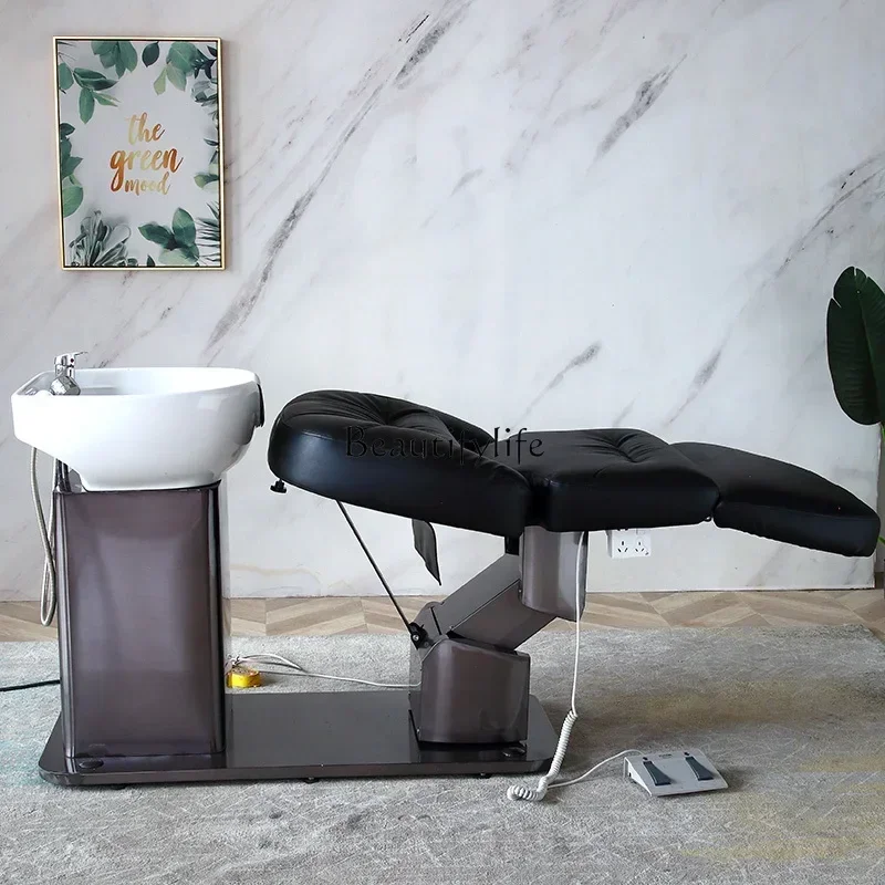 Shampoo elettrico Sollevamento Letto rotante per lavaggio Poltrona reclinabile multifunzionale per la cura del cuoio capelluto giapponese