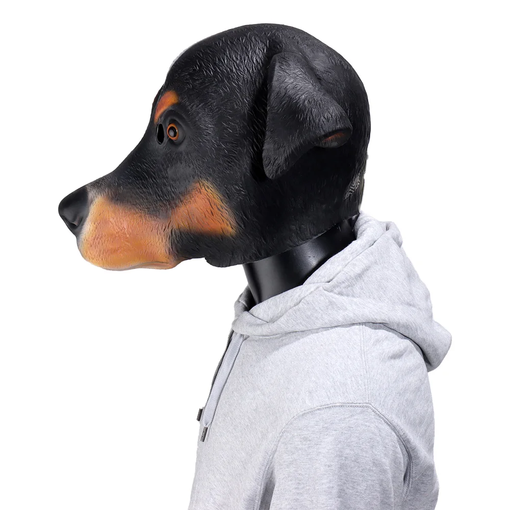 لطيف قناع الكلب تأثيري مضحك كبير الأذن الكلاب الحيوان اللاتكس خوذة هالوين كرنفال فستان بار حفلة تنكرية زي الدعائم