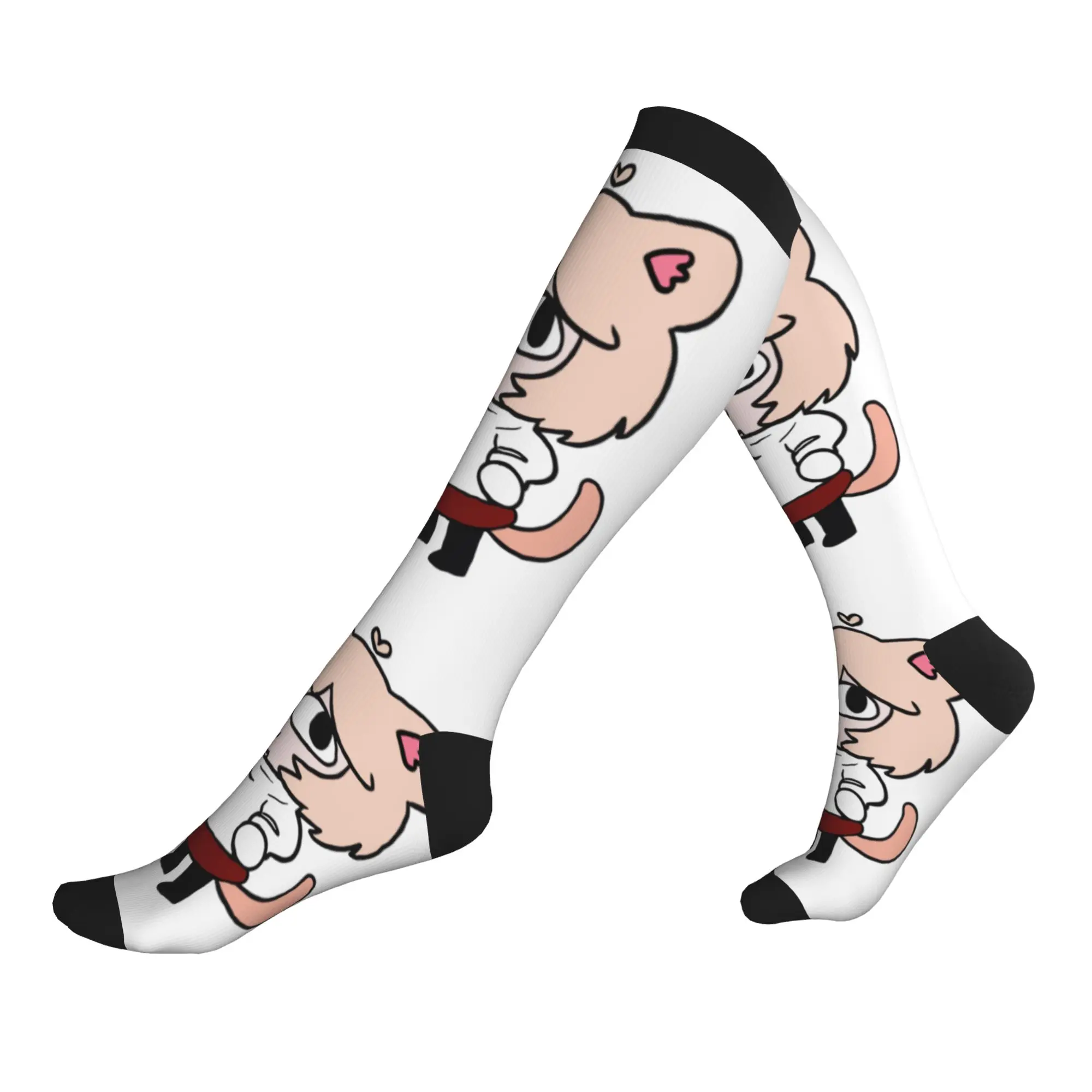 Cute Men's Neco Arc Cartoon Animated Cat Dress Socks Unisex Warm Breathbale 3D Printing  Sports Compression Socks