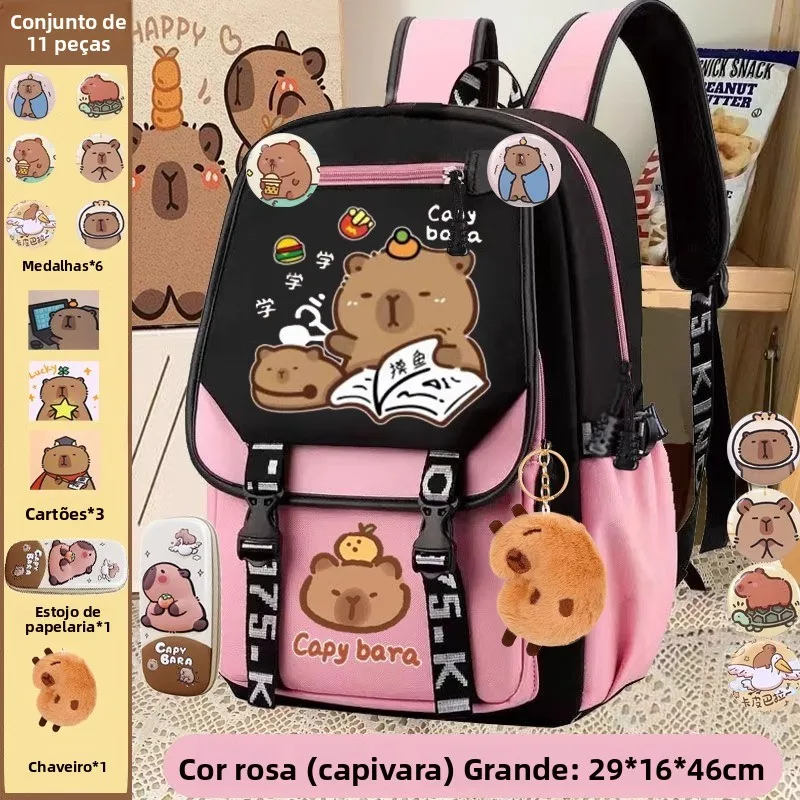 carpal-girl-backpack-large-capacity-lightweight-spine-protection-school-bag-children's-double-shoulder-bag-cartoon-style-scho