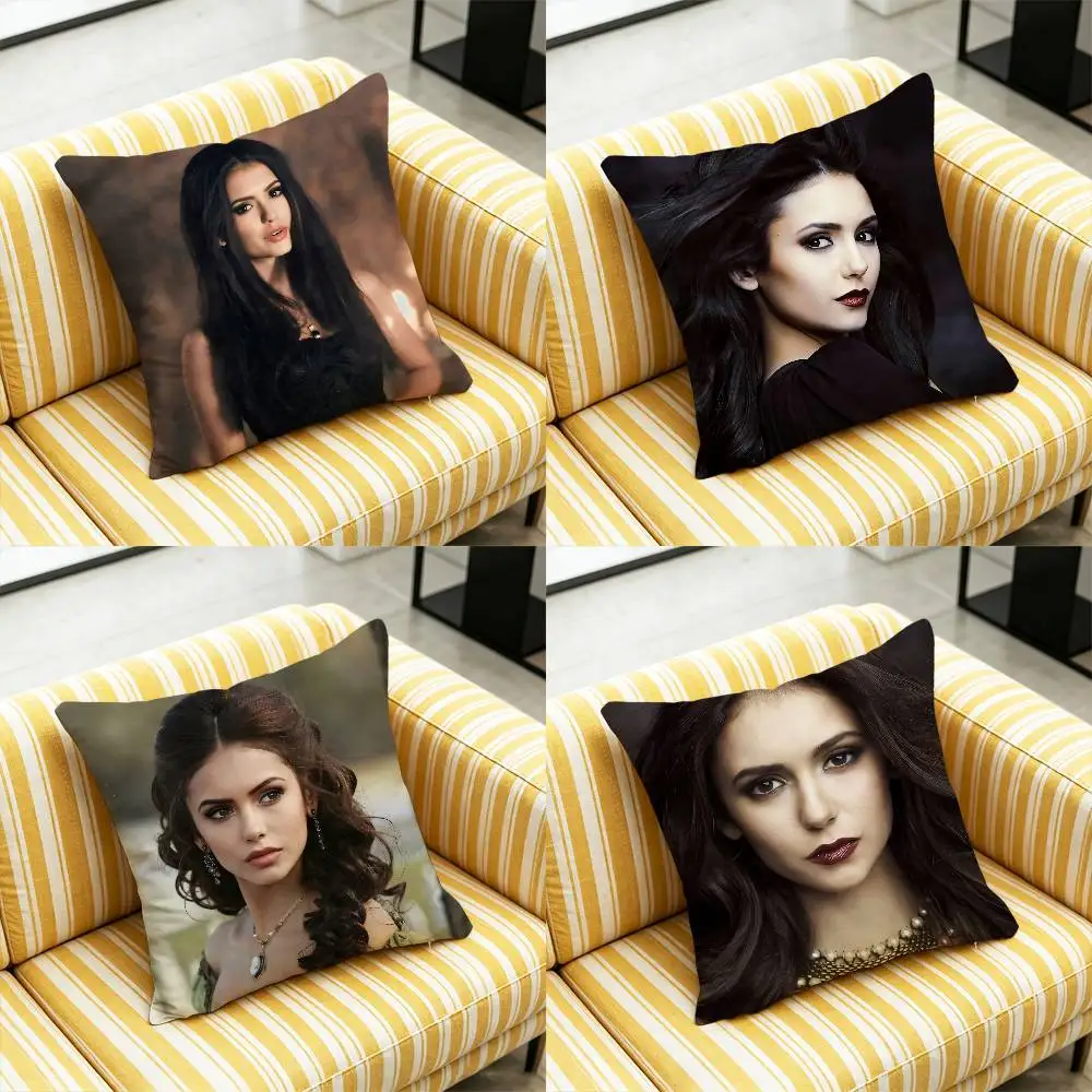 For Katherine Pierce Nina Dobrev The Vampire Diaries Throw Pillow Case 45cm 50cm Car Custom Square Pillowcase Pad Cushion Cover