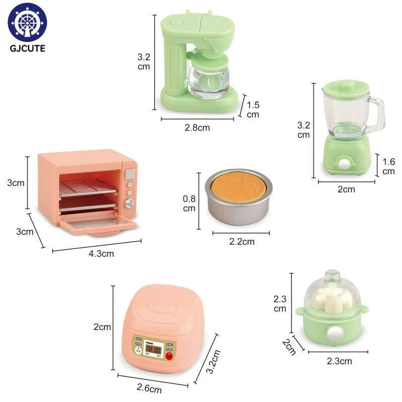 1Set 1:12 Dollhouse Miniature Rice Cooker Microwave Oven Juicer Egg Steamer Kitchen Supplies Model Decor Toy Doll House Accessor