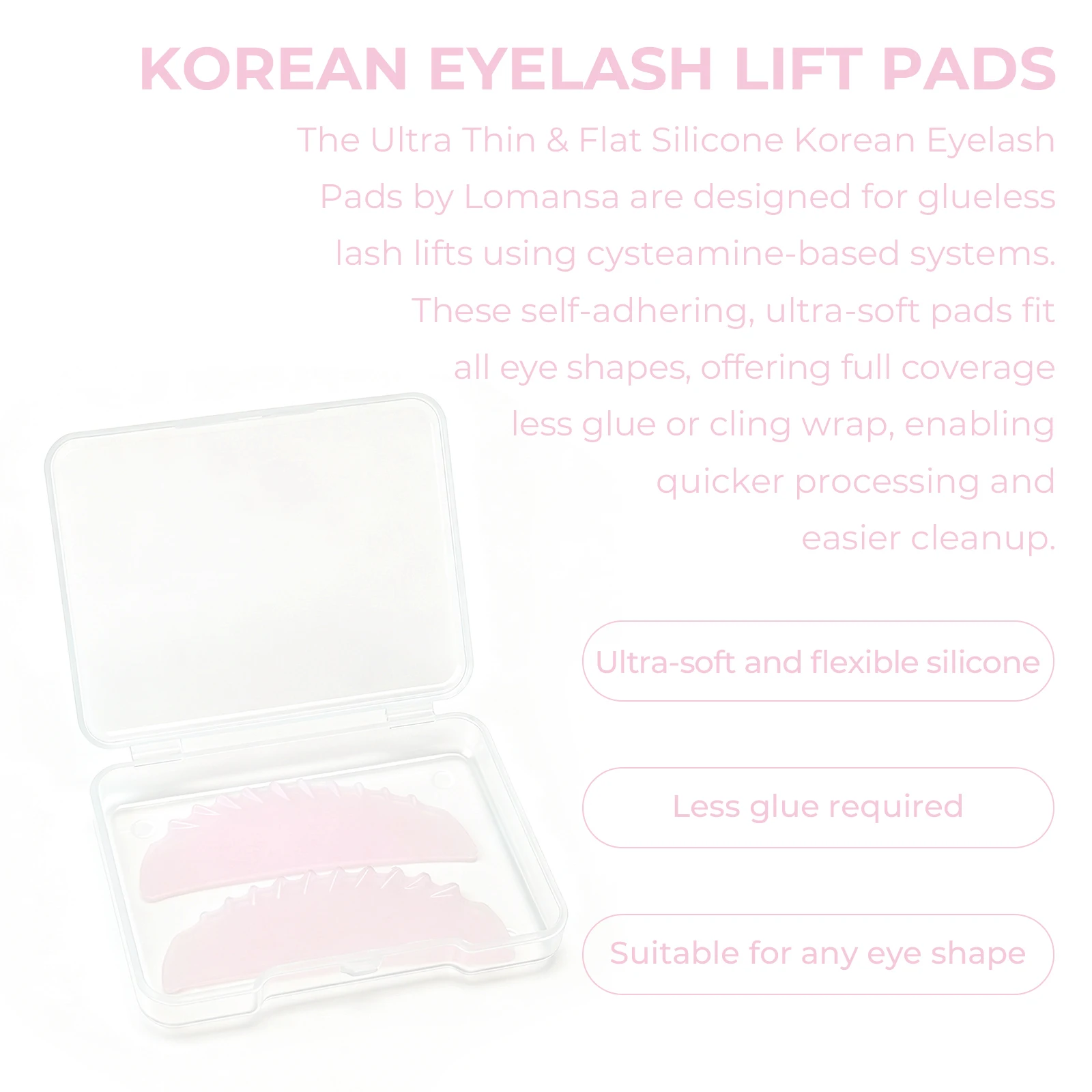 Lomansa Neu 2er-Set Flache Silikon-Wimpernwickler Wimpernlifting-Bänder Wimpernweichmacher-Pads Wimpernzange Make-up-Tool – Detail 6