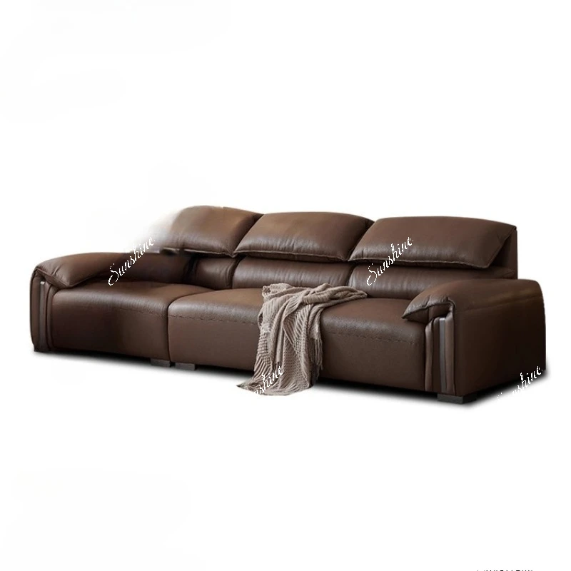 

Italian minimalist, modern minimalist home retro style adjustable cloud down leather sofa