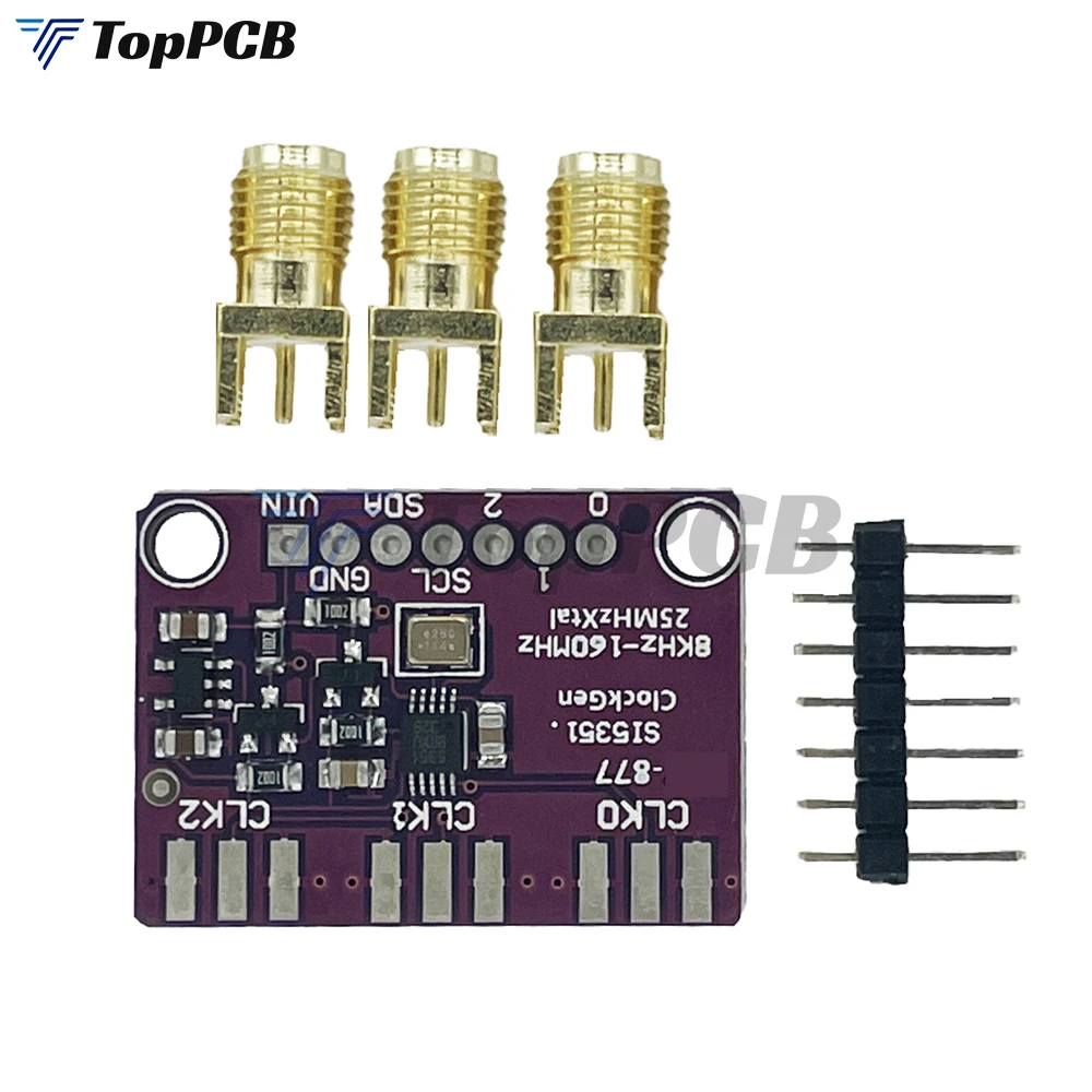 SI5351 Clock Signal Generator Module High Frequency Signal Square Wave Frequency Generator Board 8KHz-160MHz 3.3-5V Duty Cycle