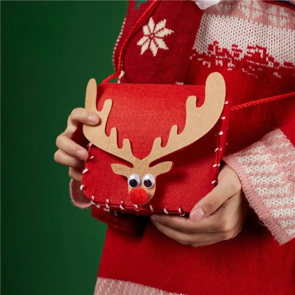 DIY Christmas Decoration Handicraft Craft Toys Bag Xmas Creative Materials Kits Gift Box Candy Bag Kids Handbag