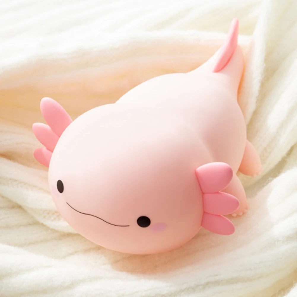 LED Cute Axolotl Silicone Light Animal Silicone Nursery Night Lamp USB Bedside LampRechargeable Kids Bedroom Dimmable Gift Decor