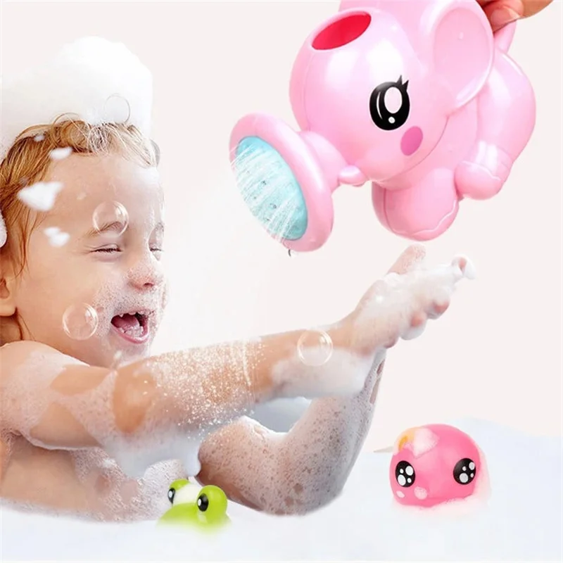

Baby Fun Shower Toy Elephant Sprinkler Bathtub Watering Pot Toy Kids Lovely Plastic Watering Can for Toddlers Boys Girls