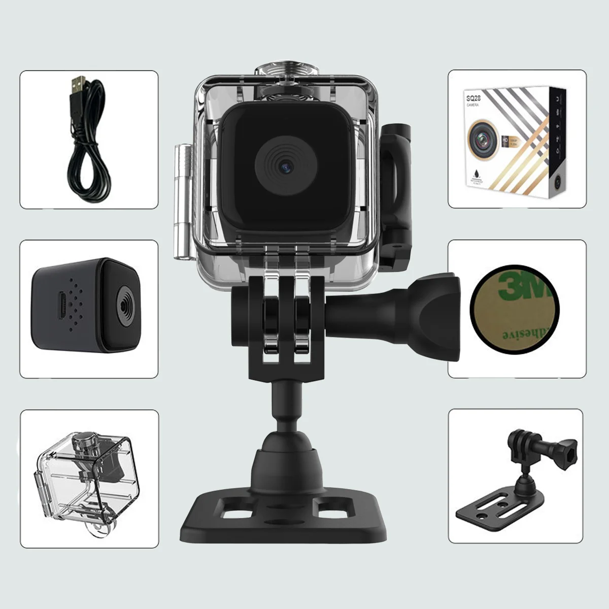 

Экшн-камера HD 1080P, 30 кадров в секунду, магнитное крепление, 30 м, водонепроницаемая запись обнаружения, аккумулятор 1,5 ч + непрерывная зарядка, ночное видение