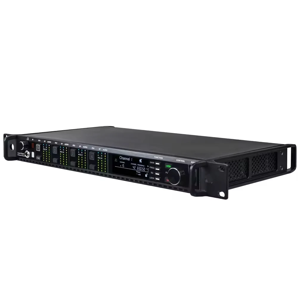 EIF AD4Q Professional Studio 4 Channel Handheld  Microphone UHF Wireless Microphone System for Meeting  Stage Performances view 4