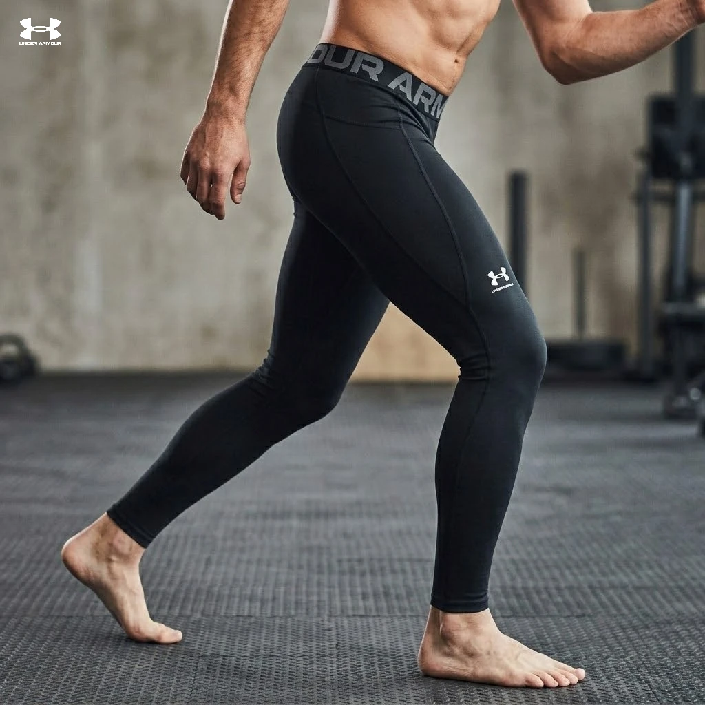 Original UA Men HeatGear Armour Compression Leggings Breathable Stretch Sweat Wicking Sports Training Base Layer Long Pants view 2