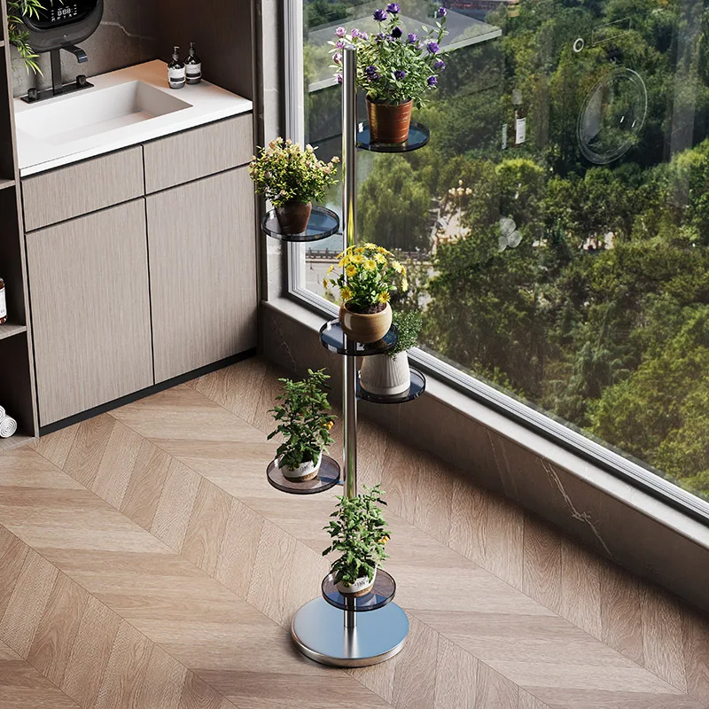 Flower shelf living room floor to ceiling balcony shelf multi-layer indoor