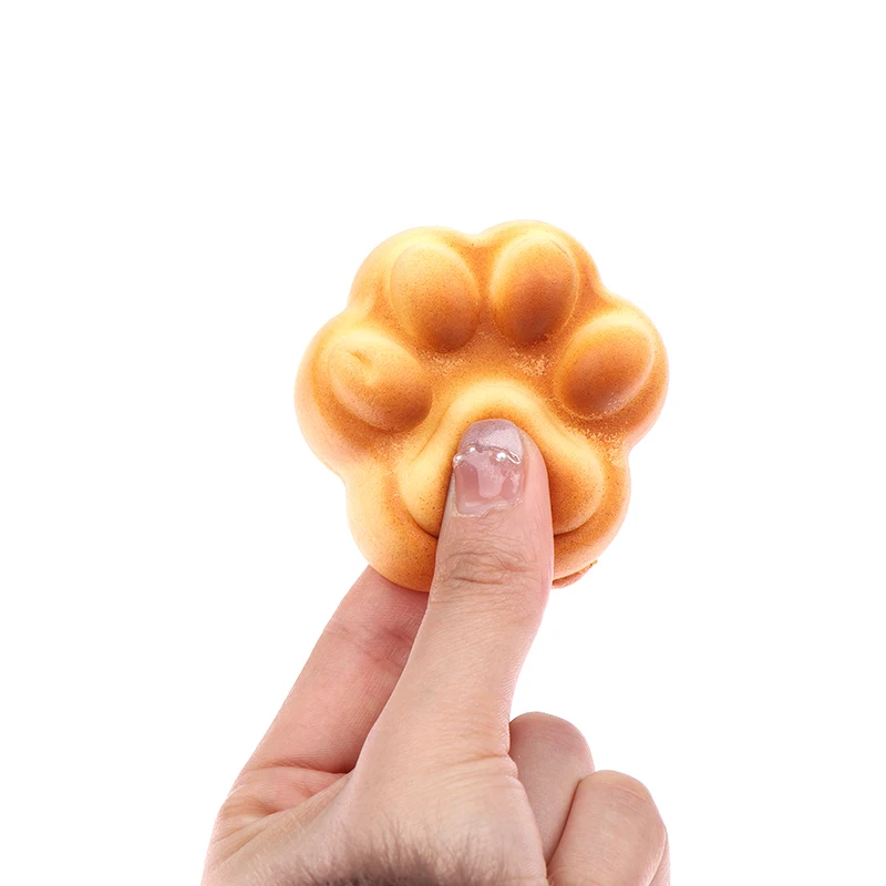 Slow Rebound Pinch Music Decompression Vent Toy Squishy Slow Rising Caramel Color Cat Claw Bread