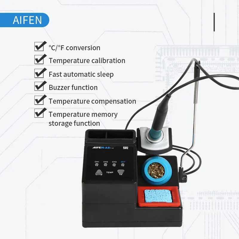 AIFEN–Station de soudage électronique A8, T12 poignée ,chauffage rapide pour,PC téléphone BGA SMD PCB IC Station de réparation