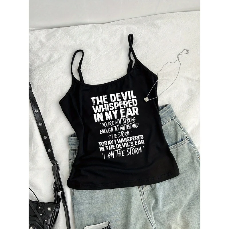 [Y2K Crop Camisole] Y2K Vintage Spicy Adjustable Thin Strap Crop Camisole - American-style Round Neck Cami Top 